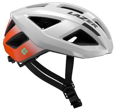 LAZER Tonic KinetiCore Bike Helmet, Lightweight Bicycling Gear for Adults, Men & Women’s Cycling Head Gear, White Orange, Medium