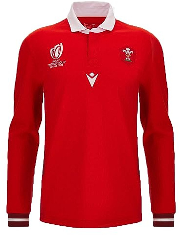 Macron Camiseta de Gales Rugby WRU World Cup Rugby – Rojo – Hombre, rojo, L