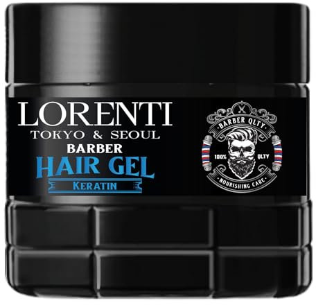LORENTI TOKYO & SEOUL Barber Hair Styling Gel GUMMY HOLD 500ml - Haargel Herren - Starker Halt - Kein Verkleben und ohne Rückstände - Alkohol Frei - Hair Gel - wet hair look - gummy Effect