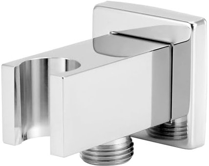 QWORK® Presa acqua doccia con supporto per doccetta, ottone G1/2, supporto per doccia universale, facile da installare