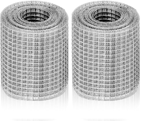 GOEDCH 2 rollos de malla de alambre de 20 cm x 3 m: malla metálica, malla metálica de malla fina, alambre de acero galvanizado, protección contra roedores para jardín y casa, protección contra