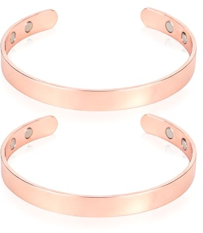 2pz Bracciale Magnetico in Rame, Braccialetti Magnetici Universali Regolabili in Rame Puro Eleganti Accessori per Gioielli Adatti a Donne e Uomini