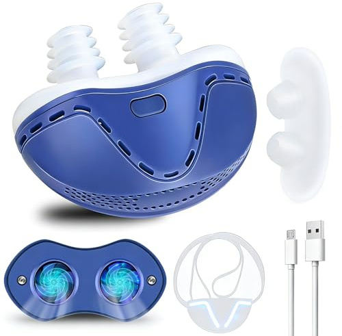 Anti Snoring Devices, Double Vortex Anti Snoring Device, Snoring Solution, Adjustable Wind Speed, Suitable for All Nose Shapes, Stop Snoring Suitable for Men and Women, Blue SA7