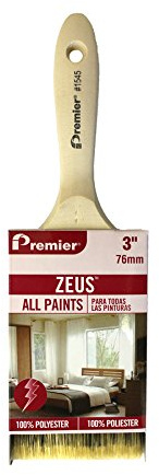 Premier 3 Flat Varnish Brush, Deluxe Black & Gold Polyester, Zeus 1545