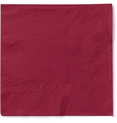 Mank Tissue Servietten 40x40 cm ¼ Falz Premium Einweg-Serviette Papierserviette Dinner Serviette Uni Basic 100 Stück (Bordeaux, 40 x 40 cm)