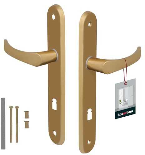 KOTARBAU poignée de porte 72 mm gauche droite serrure à embouts or ensemble de porte garniture de porte poignée de porte poignée de porte ensemble de poignées porte de chambre plaque longue alu