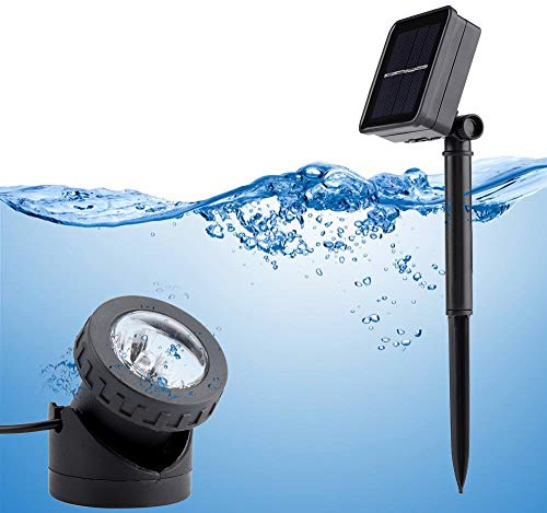 GOTOTOP Lampes solaires de bassin, à 6 LED, étanche IP68, tête unique, éclairage sous-marin pour éclairage sous-marin, étang, jardin, cour, route