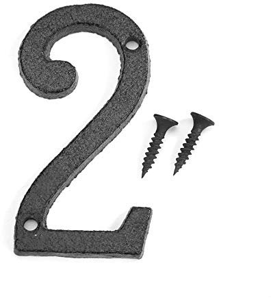 Domybest Numéro de Maison 0-9 En Fer Noir Numéro de Porte de Maison Numéro de Rue Plaques Enseignes Mur Porte avec Vis de Fixation
