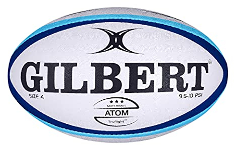 Gilbert Atom Rugbyball, Blau, Größe 5, entspricht den World Rugby-Spezifikationen
