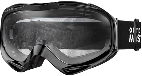 OutdoorMaster Unisex Skibrille OTG für Damen und Herren, Snowboard Brille Schneebrille 100% UV-Schutz skibrille für brillenträger, Anti-Nebel Snowboard Brille Ski Goggles für Jungen