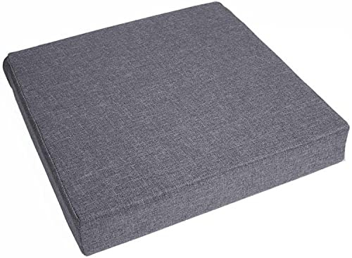 Waigg Kii Cuscini per seduta spessi 8/10 cm, per poltrona quadrata, comfort e elasticità, per auto, ufficio, interni ed esterni (55 x 55 x 5 cm, grigio)