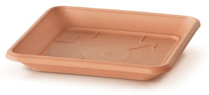 IMJ-Global Sottovaso per vaso Terracotta 41x41 cm Quadrato fioriera per piante Fiori TERRA PKWT41 da interno esterno Quadrato Terracotta in plastica