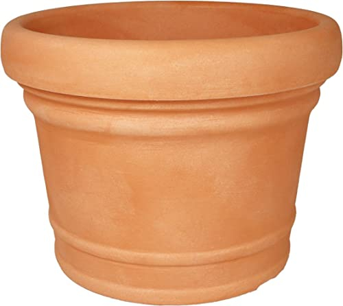 MePla Blumentopf Monza - runder Pflanzkübel - wetterfestes Pflanzgefäß - UV-beständiger Blumenkübel - Pflanzentopf - Kübel - ø50 - Terra