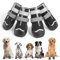 OHCOZZY Waterproof Dog Shoes, Anti-Slip Dog Boots with Reflective Straps, Wear-resistant Rubber Sole Dogs Paw Protector for Small Medium Large Dogs 4 Pcs(XL,Black)