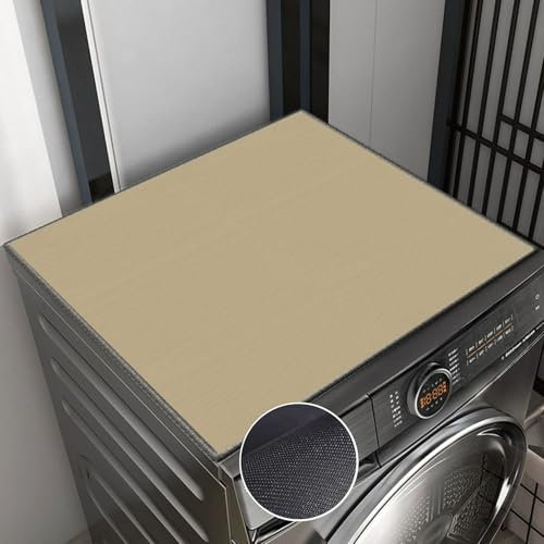 Highdi Housse de Protection pour Machine à Laver Top, Ferreux Coussin de Machine à Laver Antidérapant Housse de Machine à Laver pour Machine à Laver Ou Sèche-Linge (Kaki,80x80cm)
