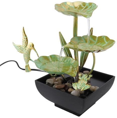 Fuente de mesa de cascada, fuente de escritorio, fuente de agua USB, adornos creativos de agua que fluye, decoración de escritorio para decoración de interiores, hogar, oficina, mesa