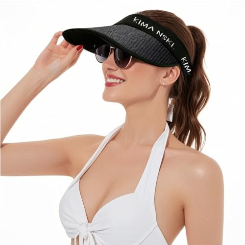 AKJAXQU Visiere Casquette Anti UV pour Hommes Et Femme, Casquette Visière en Paille de Papier pour Femmes, Chapeau de Visière de Golf pour Le Sport de Plein Air