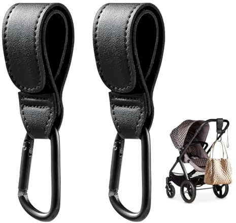 DWFEYOI 2 PCS Ganci passeggino,Ganci per Passeggino Porta Borse - Ganci Passeggino Universali, Antiscivolo, Fino a 5 kg, Accessori Neonato
