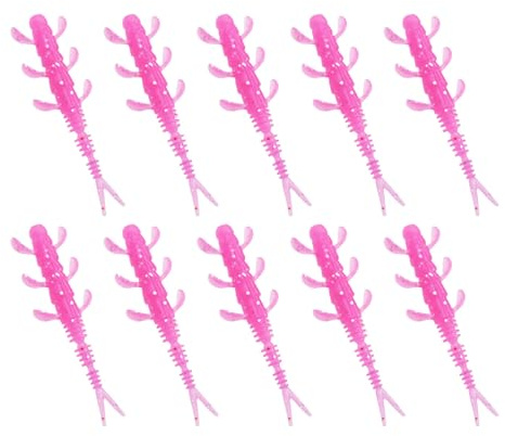 10 esche artificiali da pesca, morbide, wobbler, coda divisa, per trote 4 cm, 0,35 g, esche da pesca