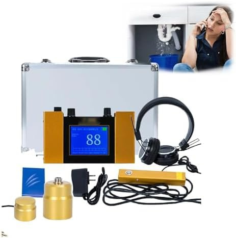 Rilevatore di perdite ad ultrasuoni – Apparecchiatura di rilevamento perdite d'acqua con frequenza regolabile 200Hz-3000Hz, display LCD, cuffie, kit completo per uso interno ed esterno