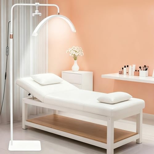 CGBE 23 Pulgadas Lámpara Extensiones Pestañas de Pie Media Luna - Blanco