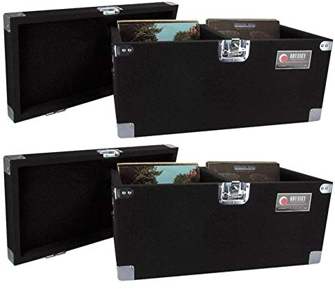 2 Odyssey CLP200P Carpeted Pro DJ Cases w/Detachable Lid - 400 LP Vinyl Records