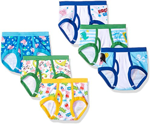 Peppa Pig Boys Amazon Exclusive Toddler 100% Cotton Briefs & Potty Training Pants That Includes Stickers Tracking Chart Underwear, 7-pack 100% Combed Cotton Brief, 4T US