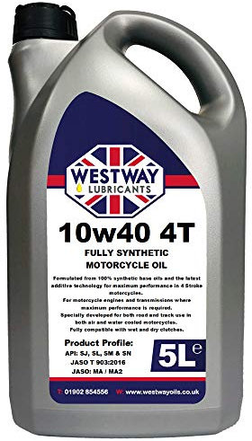 10w40 Motorcycle Oil Fully Synthetic API: SN 5L 5 Litres