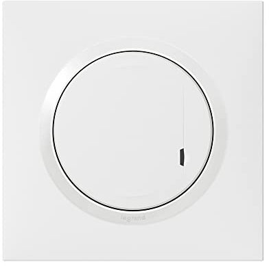 Interrupteur sans Fil On/Off pour Éclairages et Prises Connectés Dooxie with Netatmo complet (Fixation Adhésive, Support, Enjoliveur et Plaque - Finition Blanc - 199233 - Legrand