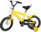 Balider Kinderfahrrad 14 Zoll, Fahrrad ab 3-6 Jahre für Mädchen Junge, Gelb Kinderrad mit Schutzblech & Kombinierte Vorder- und Hinterradbremse, aus Hochwertigem Kohlenstoffstahl