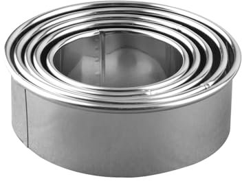 Tabanzhe Round Cookie Cutter Set-5PCS Pastry Cutters Ring Biscuit Mini Cake Moulds Rings Stainless Steel Metal Baking Circle for Donut Pies Scone Mousse Fondant Making DIY