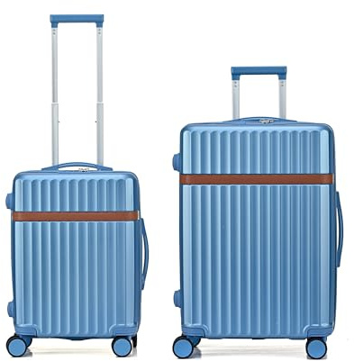 RMW Suitcase 2 Piece Cabin 20+Medium 24 Check in Hard Shell Lightweight | Carry on Luggage with 3 Digit Combination Lock, 360° Spinner Wheels, Reinforced zipper, Adjustable Telescopic Handle