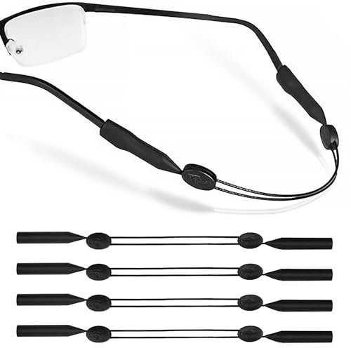 Qufiiry 4 Stück Sportbrillenband, Verstellbares Brillenbands, Brillenband Sport, Brillenbänder, Brillenkette, Brillenband Herren, Brillenkette Damen, für Sport- und Sonnenbrillen