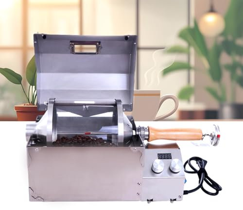 Toze al caffè Commerciale da 100-400 G, Tipo Elettrico del Tamburo di Chi-cco di caffè da 1200 W con Termometro, Rapido Riscaldamento del Tubo in Fibra di Carbonio