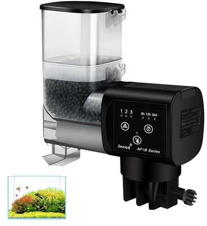 Distributeur automatique de nourriture pour aquarium Sporgo : 250 ml Distributeur automatique de nourriture pour poisson, réglable, distributeur de nourriture pour poissons, distributeur automatique