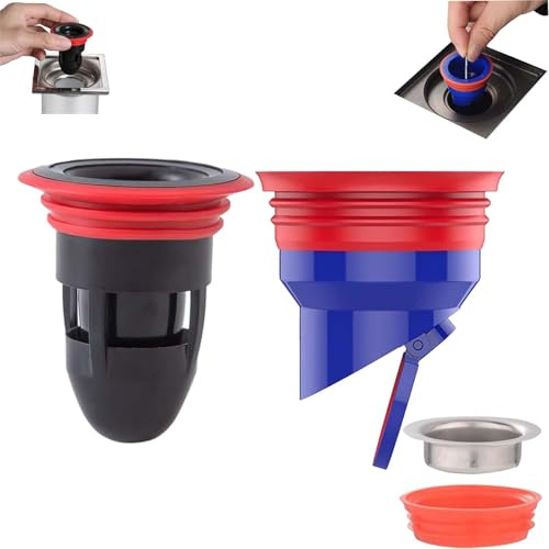 2 Piezas Valvula Antiolores Ducha WISIRENT, 35-50mm Antiolores Piso Desagüe de Ducha 38–50 mm Núcleo de Drenaje de Piso de Desodorante, Desague Antiolores Drenaje de Piso de Ducha para Desagüe Suelo