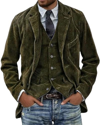 Giacca da Uomo, Stile Vintage, Casual, da Lavoro, Leggera, Sportiva, per Outfit quotidiani Lavoro