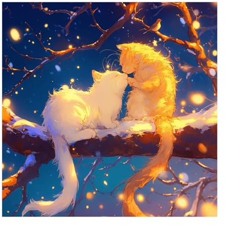 2025 Nuevo Diamond Painting Gato 75x75cm Diamond Painting Adultos Cielo Estrellado,Cuadrado Pintura Diamante Kit Dibujos Con Diamantes,Cristal Punto de Cruz Regalos Originales para Room Decor O-747z