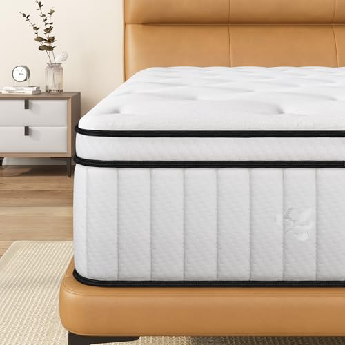 AuraCraft Matelas Double Matelas à Ressorts Ensachés,140 x 200 x 25 cm | Tissu Tricoté Respirant,Mousse à Mémoire de Forme,Ressorts Ensachés Individuels,Fermeté Moyenne H3,Soutien des Bords,