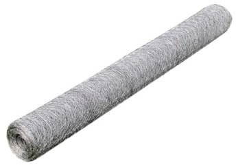 QJBSAVVA Grillage pour Volière en Acier Galvanisé 0,75 x 25 m, Treillis Métallique Maille 25 mm, Rouleau de Grillage à Poule pour Clôture de Jardin, Cage à Lapin, Argenté