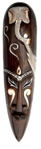 Wogeka Beau grand masque mural en bois éléphant en bois décoration animal sculpté Afrique masque 06