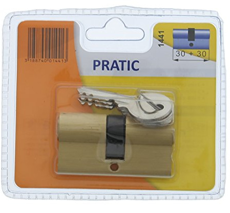 Bricard 1441 Cylindre pratic 30 + 30 Laiton double entrée/niveau de sécurité 1