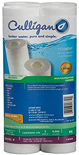Culligan P5-4PK P5 Lot de 4 filtres à eau de qualité supérieure pour toute la maison, 8 000 gallons, blanc, 4 pièces