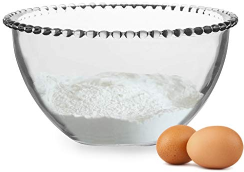 Dibor Glass Mixing Bowl for Baking 2L Large Thick Glass Cooking & Baking Bowl Wedding Anniversary Christmas Bakers Gift