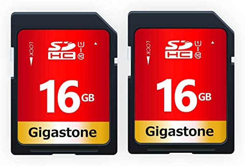 Gigastone - Tarjeta de Memoria SDHC de 16 GB, Paquete de 2 Tarjetas, Prime Serie, Velocidad de Transferencia de hasta 80 MB/s. para Fotos, vídeos, música, Archivos, videocámara, cámara, PC, Clase 10