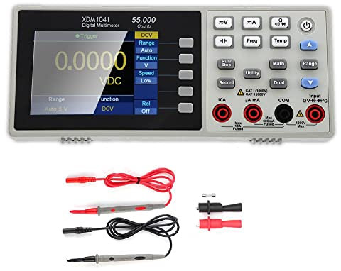 Digitales Desktop Multimeter, 3,7 55000-Punkte-Multimeter-Tester, AC/DC-Strom Spannungswiderstand Kapazität Diodenkontinuität Echter RMS-Temperaturtester(EU Plug)