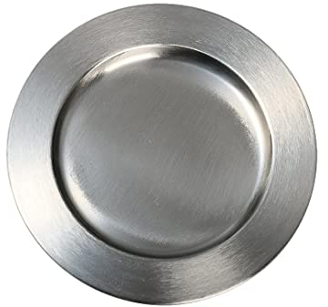 NKlaus Teller Edelstahl matt ? 14cm Kerzenhalter Kerzenteller Untersetzer Tischdeko 10851