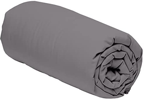 Duquennoy & Lepers 1867 Linge de lit Drap Housse 140 x 190 cm pour Matelas 2 Personnes – Grand Bonnet de 30 cm Idéal Matelas Epais en Percale de Coton 80 Fils de Qualité – Uni Gris