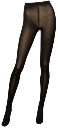 Wolford Merino Duo Pack Wool Tights For Women Thermal Opaque 200 Denier With Reinforced Heel Black Size Medium