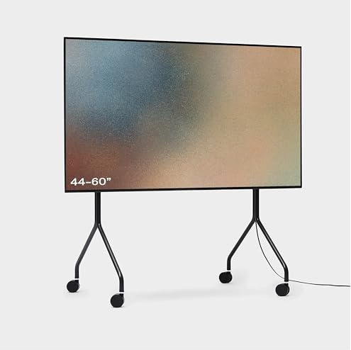 Pedestal Moon Rollin Charcoal TV-vagn 44–60 tum – svart | TV-stativ med hjul, TV-vagn, TV-stativ rullbar, TV-höjning för vardagsrummet.